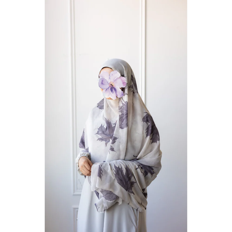 Printed Chiffon Hijab (Moonflower)