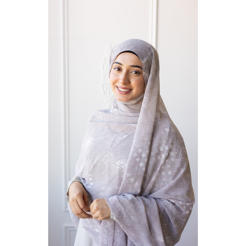 Printed Chiffon Hijab (Lilac Paisley)