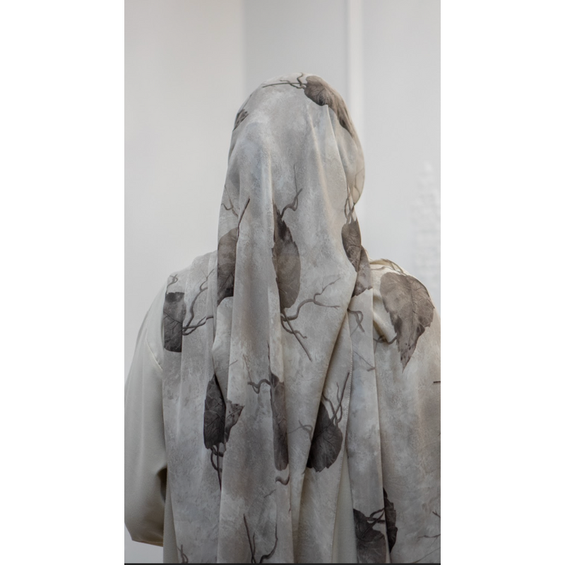 Printed Chiffon Hijab - Style 46 Smokey Haze