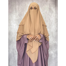 Chiffon Three Layered Princess Khimar - Tan (C55 C59)