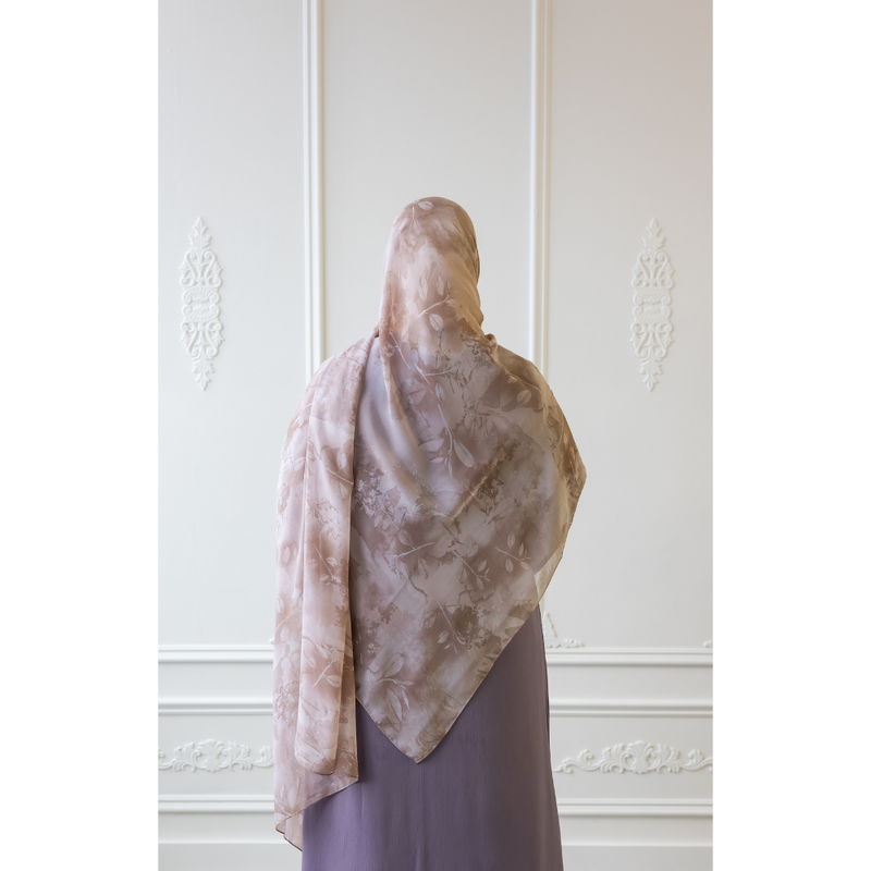 Printed Chiffon Hijab (Blushing Orchid)