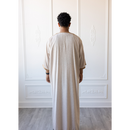 Moroccan 3/4 Sleeve Thobe (Oat & Hazelnut Brown)