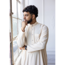 Saudi Collared Thobe Jubbah MC Cotton Blend (Chiffon White)