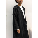 Pure Black Syrian Farwa Coat with Hoodie - Boys