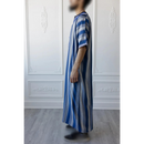 Moroccan Striped Thobe (Blue and Grey)