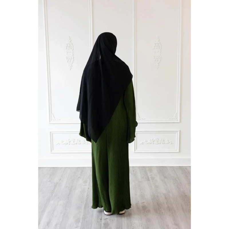 Pleated Plain Abaya (Earth)