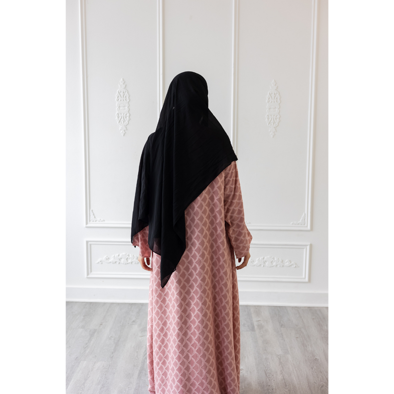 Sale Mermaid Tail Print Abaya - Blush Pink (C39)