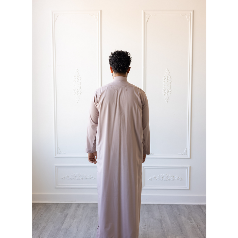Saudi Collared Thobe Jubbah MC Cotton Blend (Seashell)