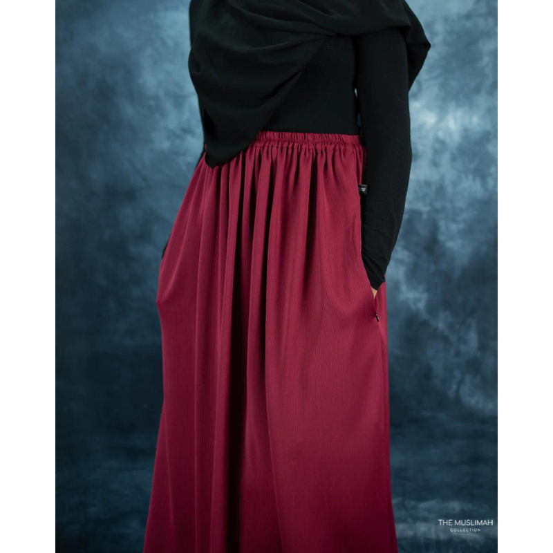 Maroon Nida Flowy Skirt