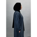Sawda Textured Crepe Abaya (Dark Grey)
