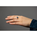 London Blue Topaz Sterling Silver Halo Ring