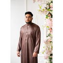 Saudi Collared Thobe (Coffee Brown)