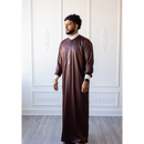 Saudi Collar Caligraphy Design - (White & Espresso)