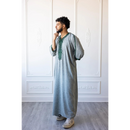 Moroccan 3/4 Sleeve Thobe - Sea Mist