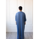 Moroccan 3/4 Sleeve Thobe (Persian Blue)