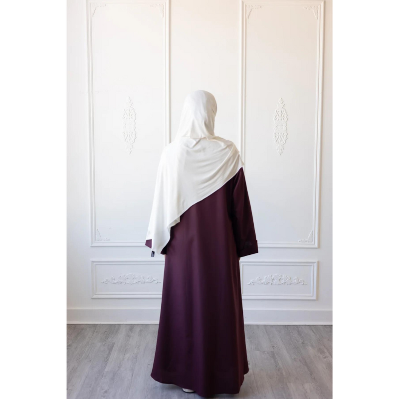 Umm Salama Cotton Blend Loose Fit Abaya (Raspberry Glaze)
