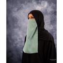 Chiffon Elastic Half Niqab (Pastel Seafoam Crepe)