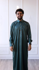 Omar Collection - Saudi Collar Thobe with Golden Buttons - Kaitoke (B36)