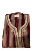 CLEARANCE SALE Moroccan Striped Thobe - Maroon 37