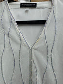 CLEARANCE SALE *See all Pics* Eid Abaya Rain Splatter (White) Photoshoot Item