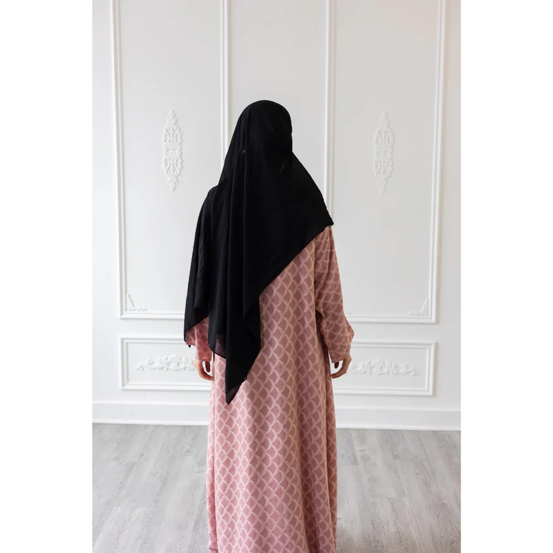 CLEARANCE Sale Mermaid Tail Print Abaya - Blush Pink (C39)