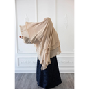 Chiffon Three Layered Princess Khimar - Vanilla Chai (C57)
