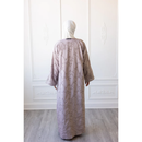 Linen Embroidered Vine Design (Velvet Rose)