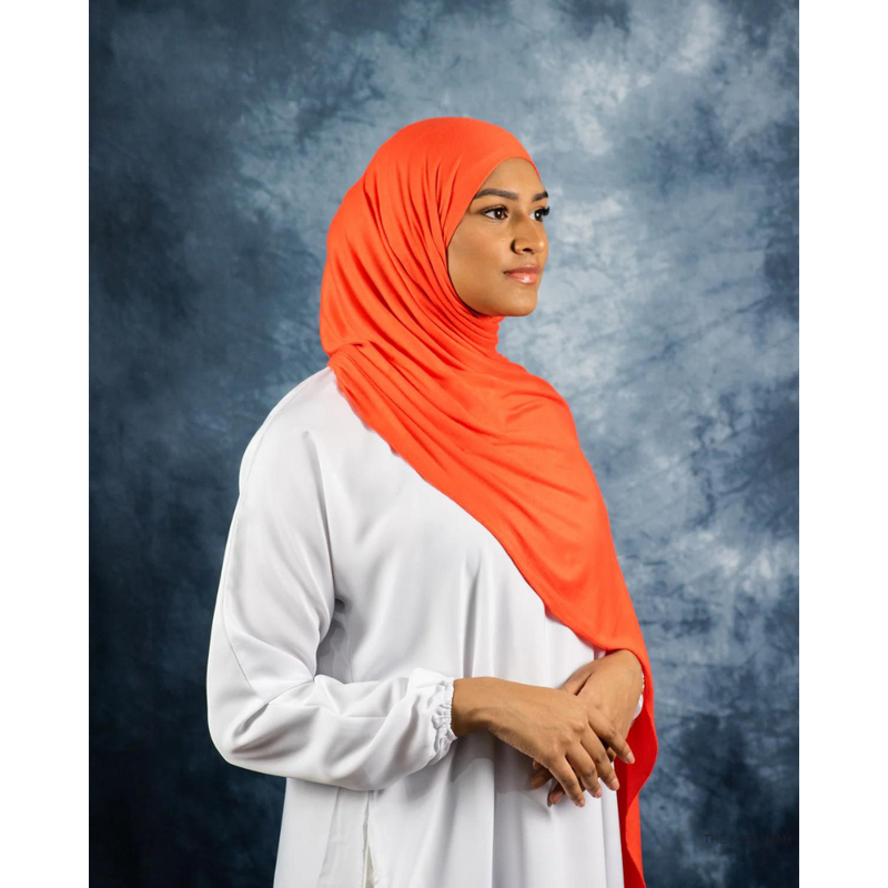 Fire Orange Jersey Hijab
