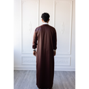 Saudi Collar Caligraphy Design - (White & Espresso)