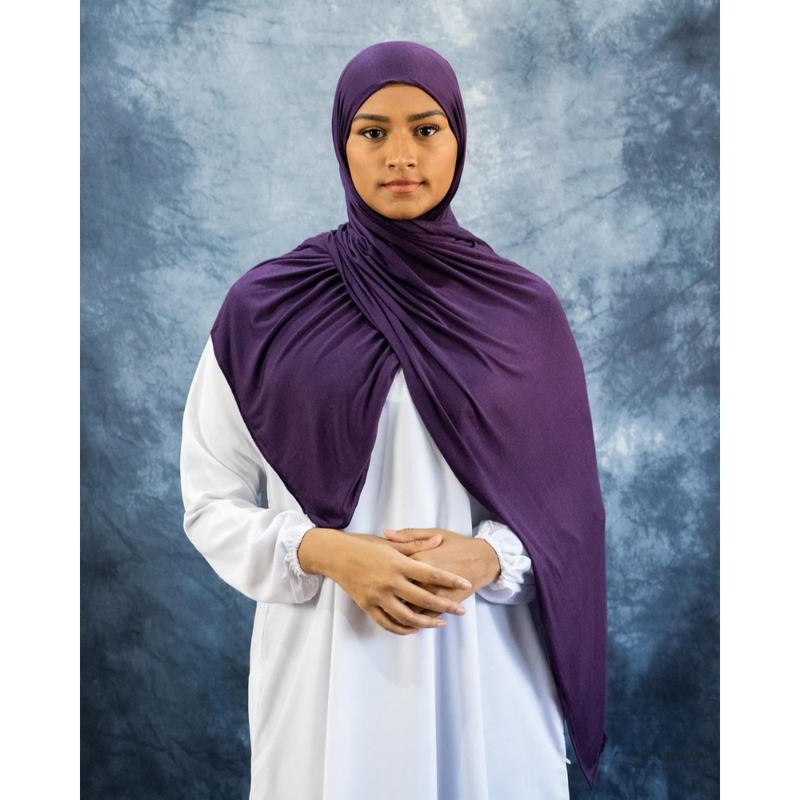 Jersey Hijab (Eggplant Purple)