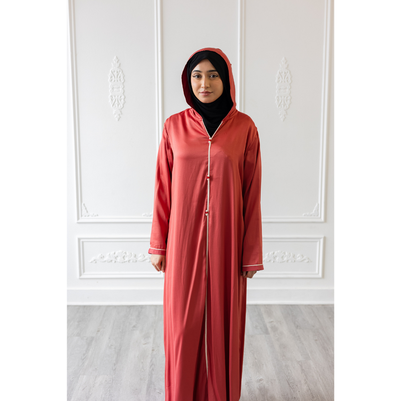 Moroccan Abaya Cherry Red