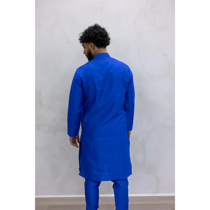 Two Piece Suit Straight Fit Pakistani Kurta - Blue