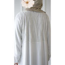Eid Abaya Rain Splatter (White)