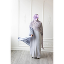 CLEARANCE SALE Linen Embroidered Palm Tree Design (Slate Grey)