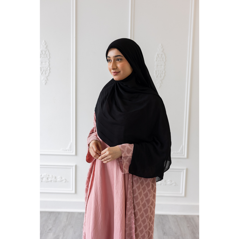 Sale Mermaid Tail Print Abaya - Blush Pink (C39)