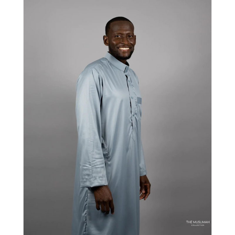 Saudi Collared Thobe Jubbah (Ocean Breeze)