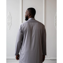 Saudi Collared Thobe (Light Grey)