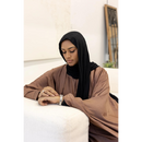 Slip Dress and Loose Fit Abaya (Saddle Brown)