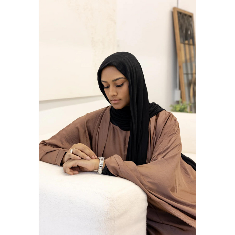 Slip Dress and Loose Fit Abaya (Saddle Brown)