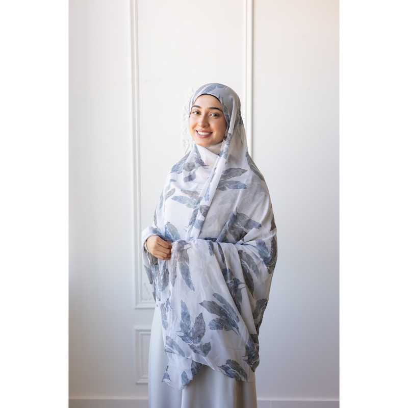 Printed Chiffon Hijab (Indigo)