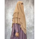 Chiffon Three Layered Princess Khimar - Tan (C55 C59)