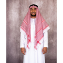 Premium Saudi Style Red and White Imamah/Shemagh/Keffiyyah Arab Men's Scarf