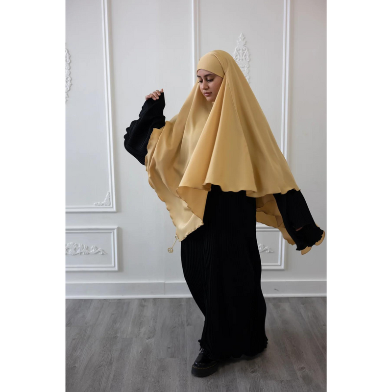 Two in One Niqab Khimar - Shea Butter Cream (C53)