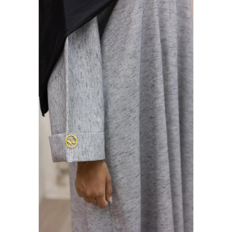 Luxury Linen Abaya (Smoky Quartz)
