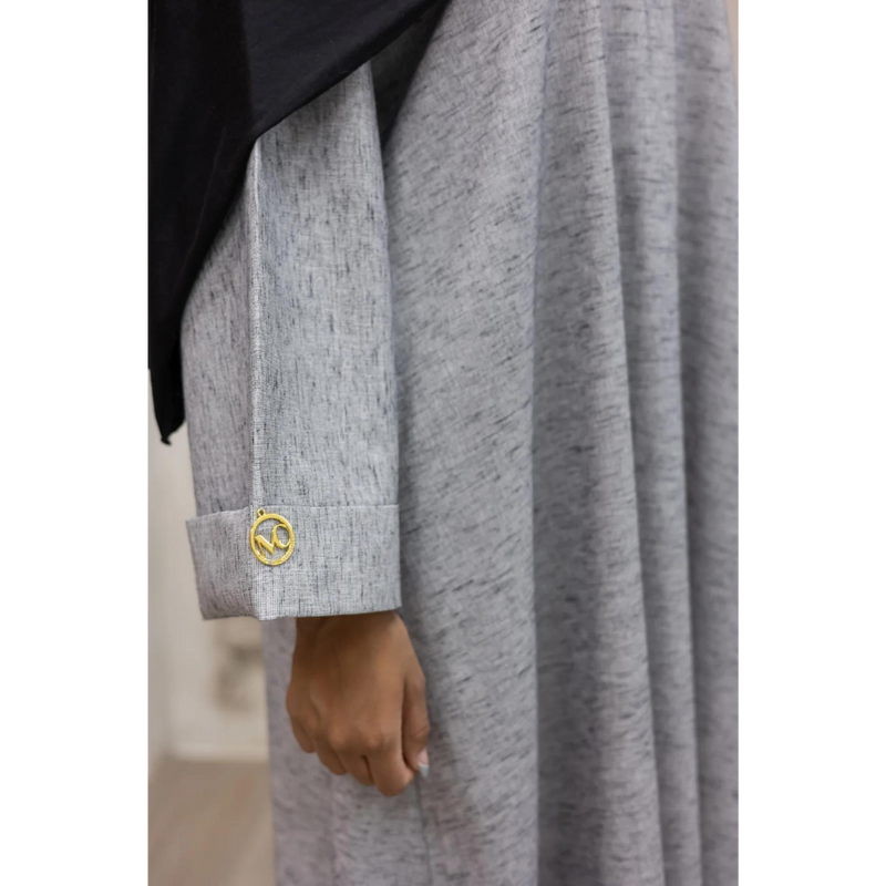 Luxury Linen Abaya in Smoky Quartz