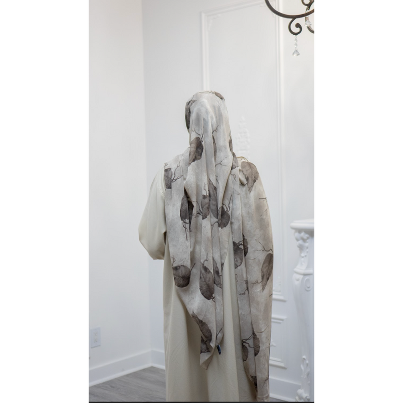 Printed Chiffon Hijab - Style 46 Smokey Haze