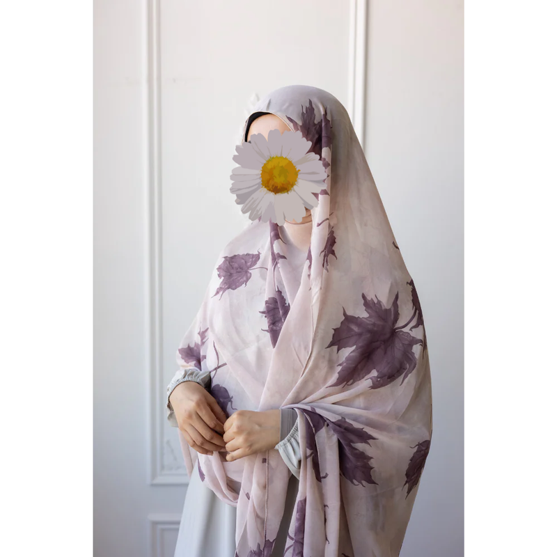 Printed Chiffon Hijab (Maple Leaf)