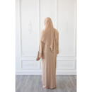 Chiffon Layered Glam Abaya (French Vanilla)