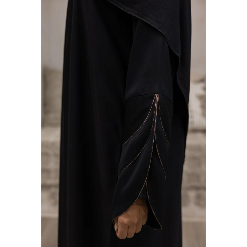 Safiya Tulip Sleeve Abaya - Onyx