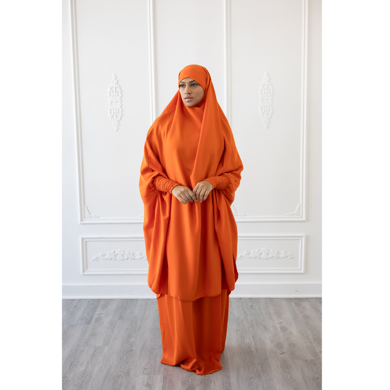 Aisha Two Piece Jilbaab - Tiger Orange